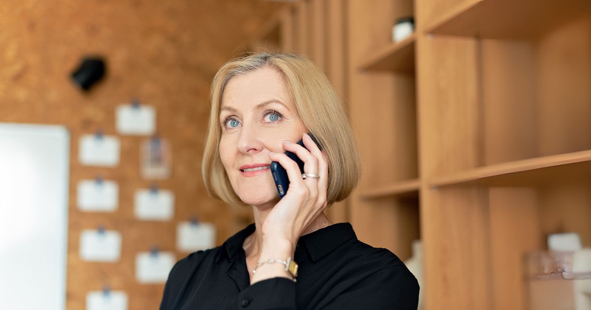 women talking on phone